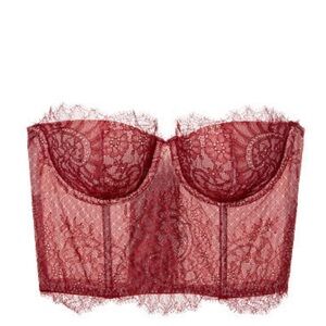 VICTORIA’S SECRET DREAM ANGELS RED LACE BUSTIER SIZE 32D